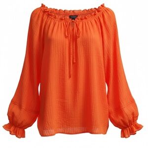 Torrid Vibrant Sheer Orange Blouse